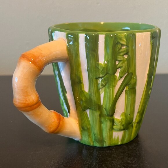 PIER 1 IMPORTS Bamboo Surprise Panda 3-D Ceramic Mug Cup ~ Hand Painted - Picture 4 of 8